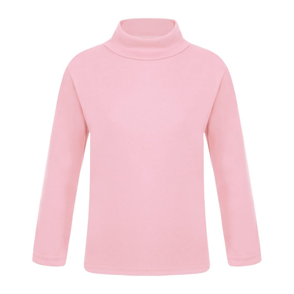 Huimingda Girls Boys Thermal Shirt Long Sleeve Mock Neck Top Base Undershirt Pink 5-6 Years