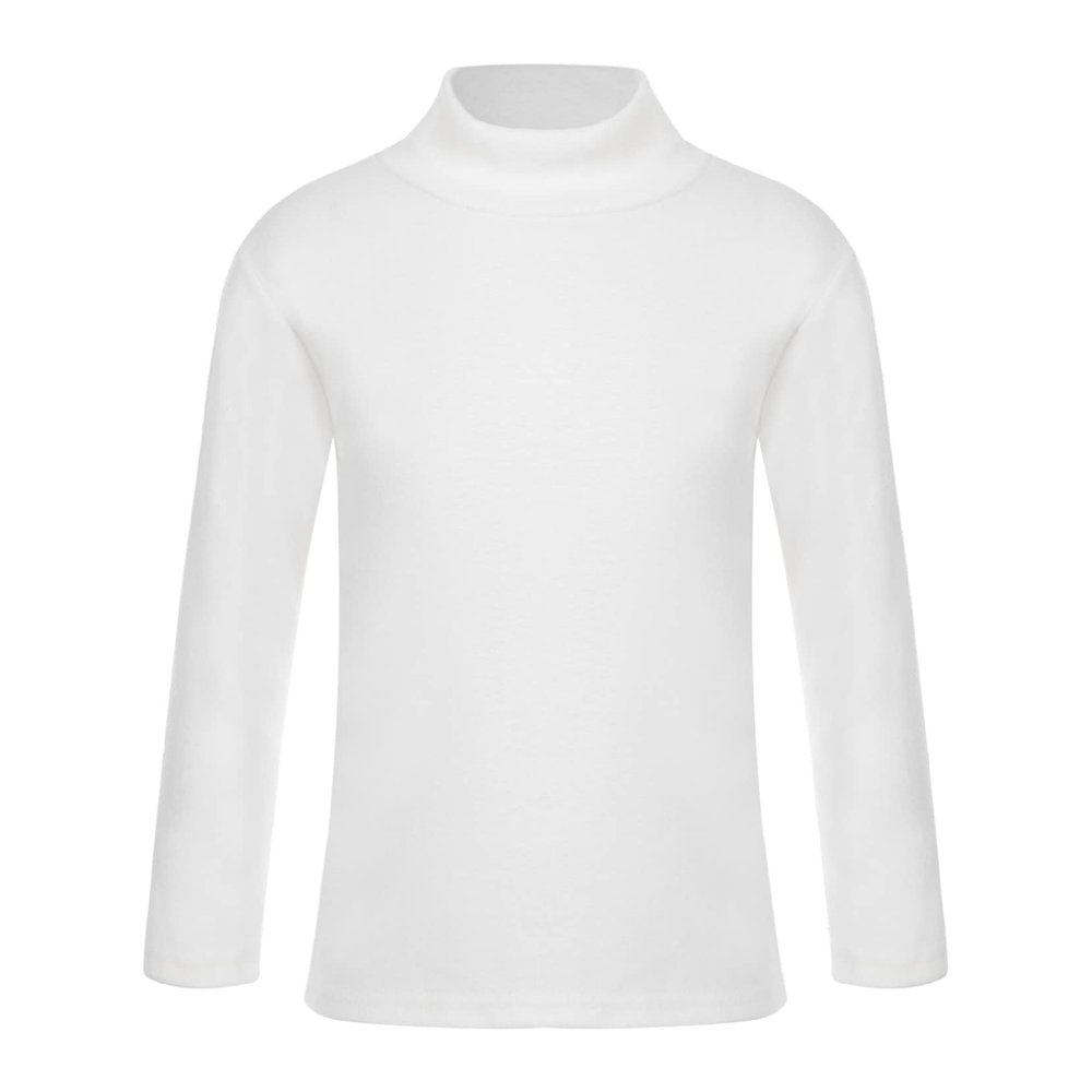 Huimingda Girls Boys Thermal Shirt Long Sleeve Mock Neck Top Base Undershirt White 9-10 Years