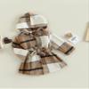 Douhoow Toddler Baby Girl Dress Coat Long Sleeve Plaid Baby Girl Fleece Jacket Fall Winter Outerwear Outfit (Plaid, 3-4 Years) view 2