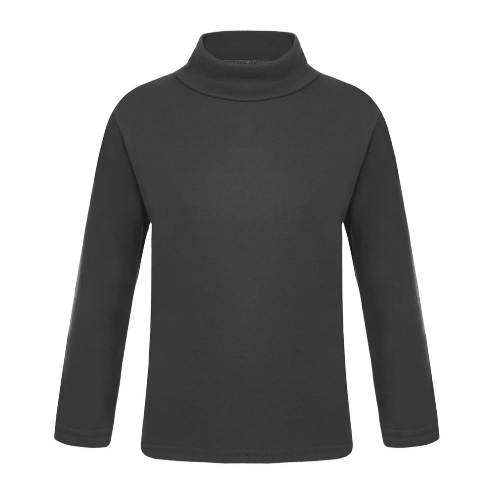 Huimingda Girls Boys Thermal Shirt Long Sleeve Mock Neck Top Base Undershirt Black 2-3 Years