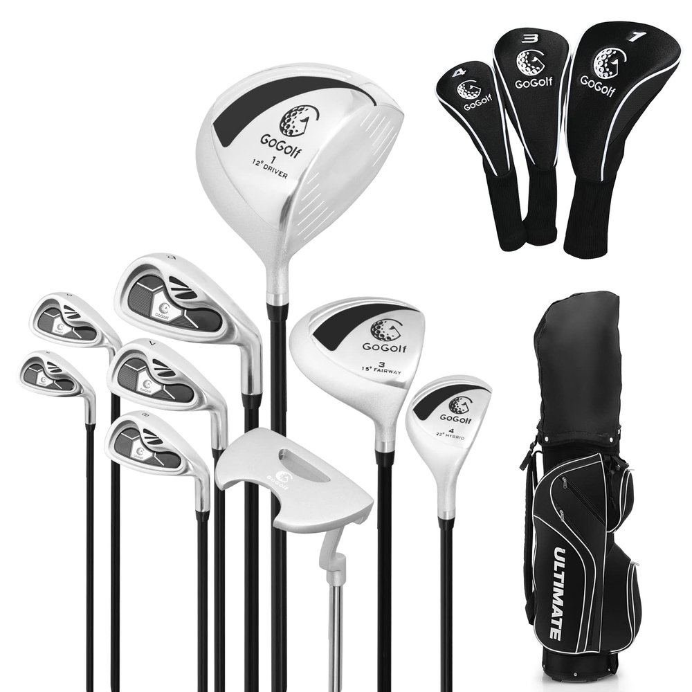 GYMAX Complete Golf Club Set for Women, 14 PCS Right Hand Golf Set with #1 Driver & #3 Fairway & #4 Hybrid & #6/#7/#8/#9/#P Irons, Putter & Head Covers, Ladies Golf Clubs Full Set (Black)