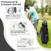GYMAX Complete Golf Club Set for Women, 14 PCS Right Hand Golf Set with #1 Driver & #3 Fairway & #4 Hybrid & #6/#7/#8/#9/#P Irons, Putter & Head Covers, Ladies Golf Clubs Full Set (Black) view 3