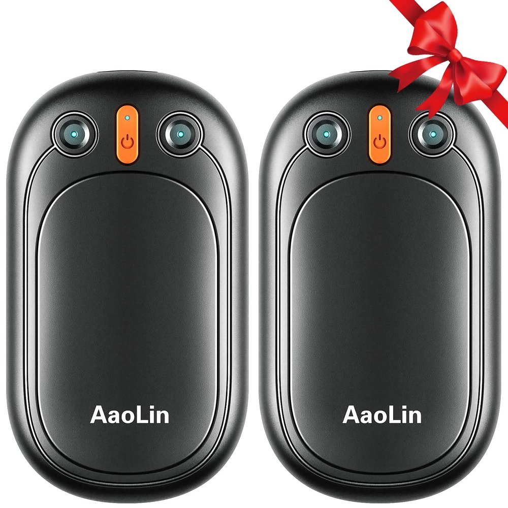 AI Hand Warmers Rechargeable, AaoLin 2 Pack Electric Hand Warmers Reusable, 12Hrs Long Heating, Portable Pocket Handwarmer Great Gift for Outdoors, Camping, Golf, Hunting Gear