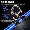 One Bass Fishing Rods,IM7 Graphite Spinning Rod & Casting Rod, 2 Pc Strong Quality Baitcasting Rod with Super Polymer Handle- 7' Casting -Blue view 4