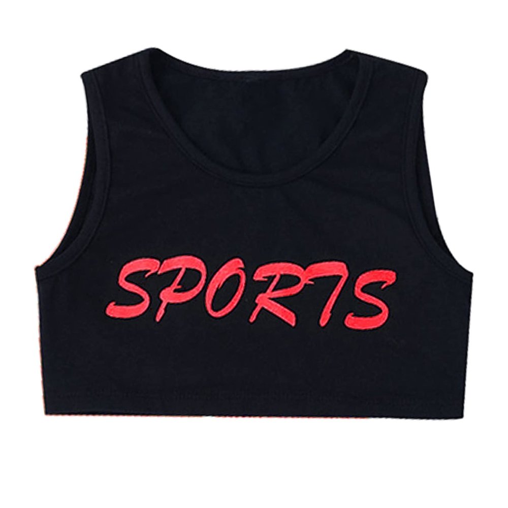 Moggemol Kids Girls Basic Sports Bra Sleeveless Crisscross Keyhole Back Crop Top for Dance/Yoga/Running Type D 12