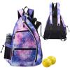 Sucipi Pickleball Bag - Men's -Women's Pickleball Backpack, Adjustable Sling Bag w/Fence Hook/Large Capacity/Safety Pocket-Galaxy view 1