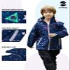 Kids Rain Jacket Waterproof Raincoat Mesh Lined Coat with Removable Hood for Boys Girls (Space,10-12 years) view 3