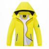 SaphiRose Kids Rain Jacket Waterproof Raincoat Mesh Lined Coat with Removable Hood for Boys Girls (Yellow,6-7years) view 1