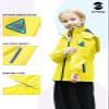 SaphiRose Kids Rain Jacket Waterproof Raincoat Mesh Lined Coat with Removable Hood for Boys Girls (Yellow,6-7years) view 3