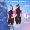 REALON Women's Mens Neoprene Shorty Wetsuit 2mm 3mm Back Zipper Cold Water Thermal Swimsuit for Swimming Surfing Diving Snorkeling view 3