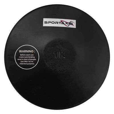 SPORTAXIS Rubber Discus Throw - Solid Rubber Construction - Ideal for Track and Field Training Black 1KG - Enhance Your Discus Throwing Skills Ideal for High School & College Throwers