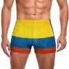 EARMUT Men's Swimwear Colombia Flag Briefs Swim Trunk Square Leg Boxer Board Shorts Swimsuit view 1