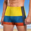 EARMUT Men's Swimwear Colombia Flag Briefs Swim Trunk Square Leg Boxer Board Shorts Swimsuit view 2