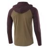 JEsilunmaMY Mens Lightweight Hoodie Shirts Button Neck Long Sleeve Drawstring Pullovers Color Block Casual Sports Sweatshirt (ArmyGreen,Large) view 2