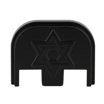 3D Aluminum Cover Slide Back Plate for Gen 1-5 Glock 17 18 19 20 21 22 23 24 25 26 27 28 29 30 31 32 33 34 35 36 37 38 39 40 41 44 45, Fit Standard/Compact/Subcompact/Slim Model, Star of David