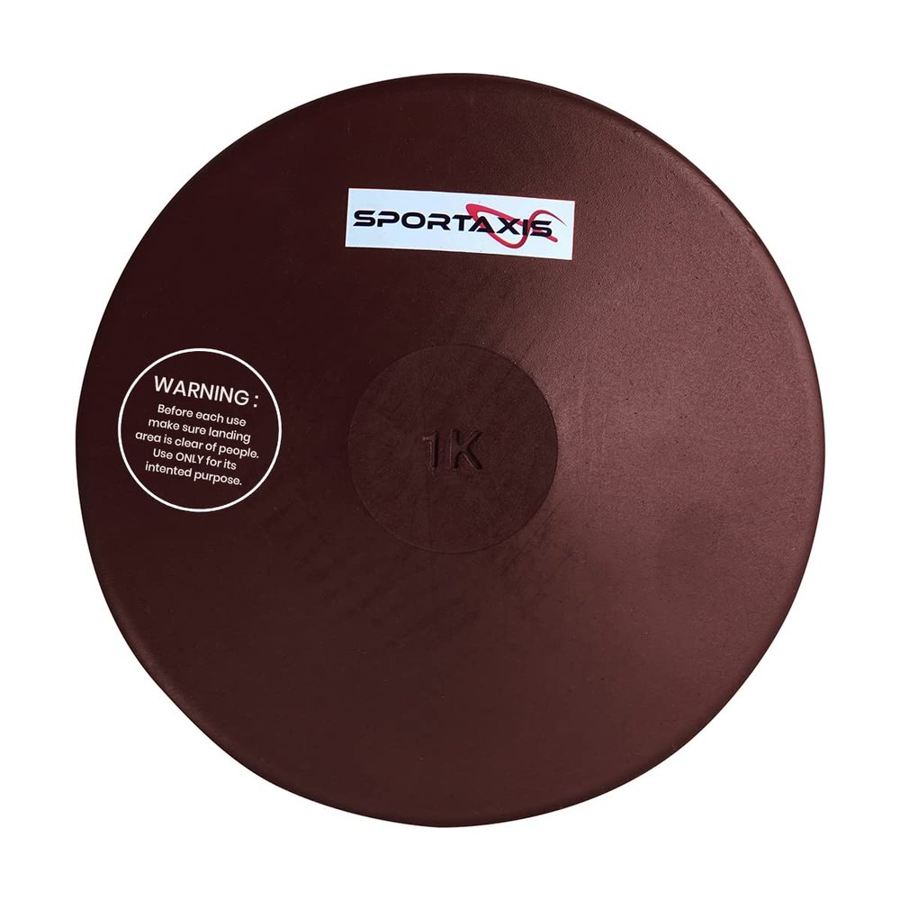 SPORTAXIS Rubber Discus Throw - Solid Rubber Construction - Ideal for Track and Field Training  Brown  1 KG - Enhance Your Discus Throwing Skills  Ideal for High School & College Throwers