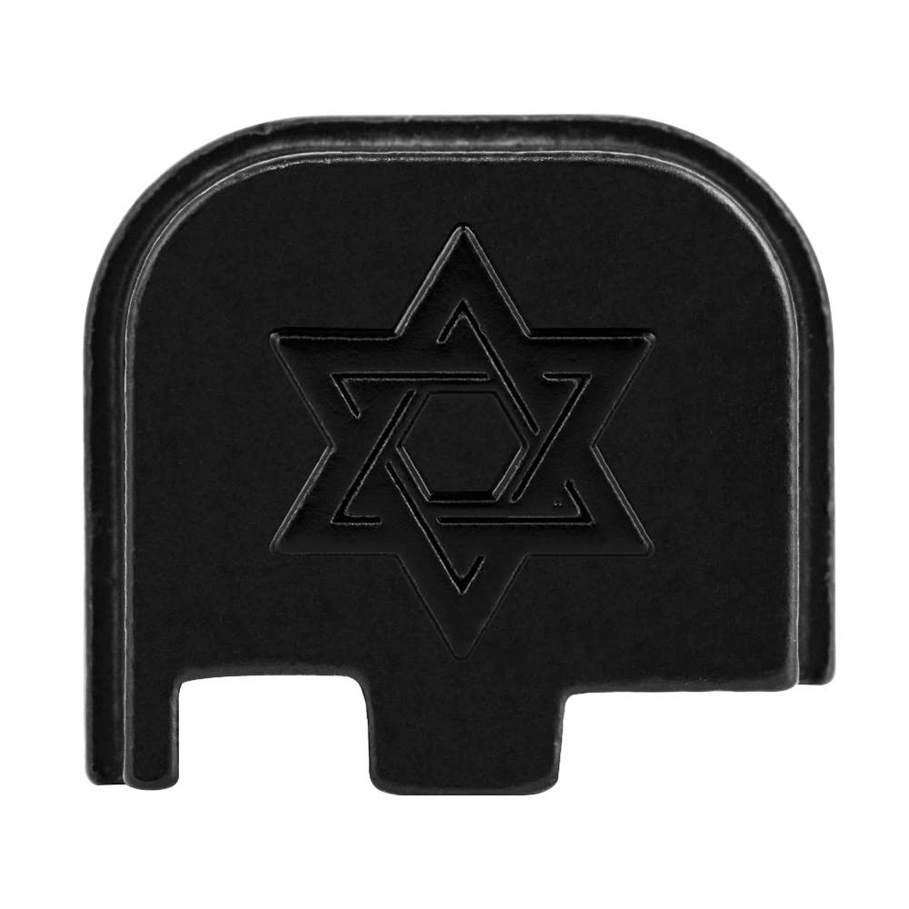 3D Aluminum Cover Slide Back Plate Magwell for Glock 43 43X 48, Fits Compact/Subcompact/Slim Models, Star of David