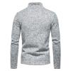 JEsilunmaMY Mens Turtleneck Sweatshirt Quarter-Zip Long Sleeve Casual Knitted T-Shirt Solid Casual Sports Pullover Sweaters (Light Grey,X-Large) view 3