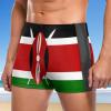EARMUT Men's Swimwear Kenya Flag Briefs Swim Trunk Square Leg Boxer Board Shorts Swimsuit view 2