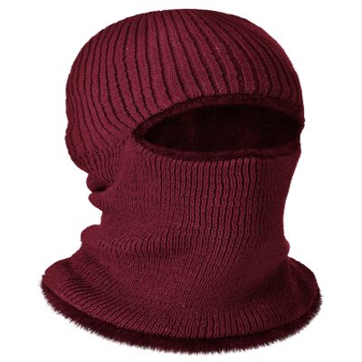 Blulu Ski Mask for Men Knitted Full Winter Face Mask 1 Hole Balaclava Ski Hat for Cold Weather Men Women(Medium,Red)