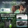 ArzzuNiu Head-Mounted Night Vision Goggles - Rechargeable Hands Free Night Vision Binoculars Goggles,1312FT Digital Infrared Viewing for Adults,Include 32GB SD Card,8X Digital Zoom view 2