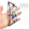 TIETHEKNOT Mini Archery Bow Set Right Hand Mini Compound Bow Mini Hunting Bow Metal Material Catapult RH/LH for Hunting Shooting Practice Archery Entertainment Fun, silvery view 1
