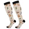 Wusikd Cartoon Monkey Compression Socks for Women and Men Circulation Animal Wild Zoo Long Socks for Athletic Running 1 view 1