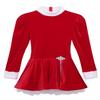 easyforever Women's Figure Roller Ice Skating Ballet Dance Leotard Dress Christmas Soft Velvet Dress Red Medium view 4
