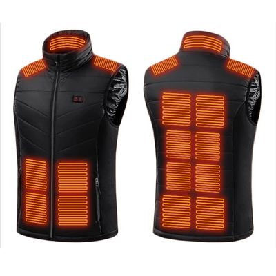 15 Area Heated Vest Unisex USB Heated Vest Smart Control Temperature Heating Jacket S-4XL(Color:Black,Size:S)