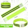 Yilloog 100 Pcs Reflective Arm Bands for Night Walking Reflector Bands Wrist Arm Ankle Leg High Visibility Reflective Gear Safety Reflector Tape Straps for Cycling and Running(Green) view 2