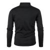 JEsilunmaMY Mens Quarter-Zip Sweatshirt Winter Long Sleeve Stand Collar Pullover Tops Solid Color Slimming Casual Jumpers (Black,3X-Large) view 2