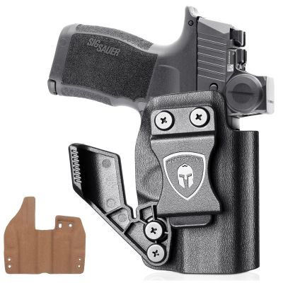 WARRIORLAND IWB Kydex Holster Leather Interior w/Claw & Optics Cut, Compatible with Sig P365 / P365 SAS / P365X P365XL, Inside Waistband Concealed Carry, Adj. Retention & Cant, Right Hand