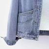 XUNRYAN Girls Denim Sherpa Fleece Jackets Petite Women Winter Warm Coats Faux-Fur Collar Anoraks Parkas Jean Jacket Outerwear view 3