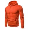 JEsilunmaMY Lightweight Hoodies for Men Long Sleeve Slimming Pullovers with Pocket Solid Color Casual Outdoor Sweatshirts (Orange,Medium) view 1