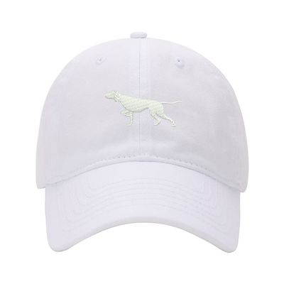 Baseball Cap Men English Pointer Embroidered Washed Cotton Dog Hat Baseball Caps (White,7 5/8)