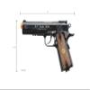 WG 500 FPS 1911 Full Steel Co2 Non-blowback Airsoft Pistol W/Accessory Rail 6mm BBS Wood Panels view 4