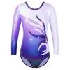 BAOHULU Gymnastics Leotard for Girls Shiny Practice Dancewear B272_WhitePurple_4A