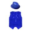 FEESHOW Kids Boys Girls Glittery Sequins Sleeveless Button Closure Vest Jacket for Stage Performance Show Dancewear Blue A 13-14 Years view 4