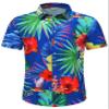 SheLucki Hawaiian Shirt for Men, Unisex Summer Beach Casual Short Sleeve Button Down Shirts, Printed Palmshadow Clothing Pineapple Dark Blue 2XL view 3