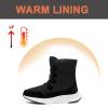 Women's Snow Boots Winter Warm Plush Lined Cozy Waterproof Booties Anti Slip Mid Calf Boots Lace Up Outdoor Lightweight Walking Booties Thickening Sneakers Black 38 view 3