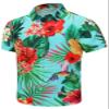 SheLucki Hawaiian Shirt for Men, Unisex Summer Beach Casual Short Sleeve Button Down Shirts, Printed Palmshadow Clothing Pineapple Light Blue 2XL view 1