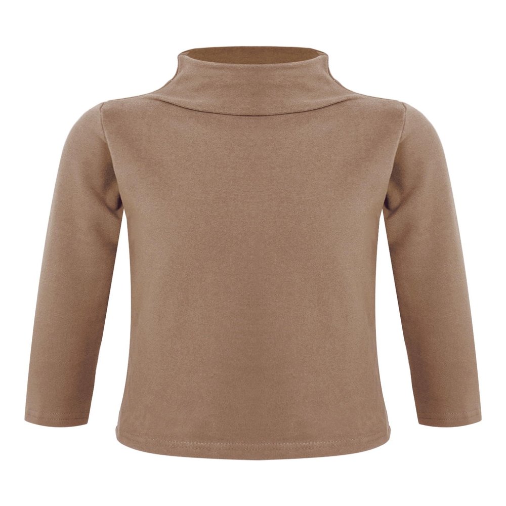 Hansber Baby Girls Boys Thermal Underwear Top Turtleneck T-Shirts Stretchy Long Sleeve Winter Baselayer Vest Coffee 7-8