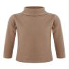 Hansber Baby Girls Boys Thermal Underwear Top Turtleneck T-Shirts Stretchy Long Sleeve Winter Baselayer Vest Coffee 7-8 view 1