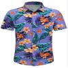 SheLucki Hawaiian Shirt for Men, Unisex Summer Beach Casual Short Sleeve Button Down Shirts, Printed Palmshadow Clothing Flower Purple 3XL view 4