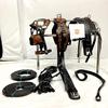 Antique Finished Leather Horse Driving Harness for Single Horse Cart | Stainless Steel Hardware | Tooled & Carved Leather | Copper Studs | (Cob, Black & Natural) view 2