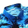 SheLucki Hawaiian Shirt for Men, Unisex Summer Beach Casual Short Sleeve Button Down Shirts, Printed Palmshadow Clothing Palm Tree Blue 3XL view 2
