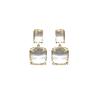 Austrian Crystal Earrings Handmade Gold Plated Sparkling Clear Crystal Clip Earrings Retro Dangle Earrings for Women view 1