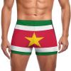 EARMUT Men's Swimwear Suriname Flag Briefs Swim Trunk Square Leg Boxer Board Shorts Swimsuit view 1