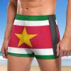 EARMUT Men's Swimwear Suriname Flag Briefs Swim Trunk Square Leg Boxer Board Shorts Swimsuit view 2