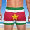 EARMUT Men's Swimwear Suriname Flag Briefs Swim Trunk Square Leg Boxer Board Shorts Swimsuit view 3